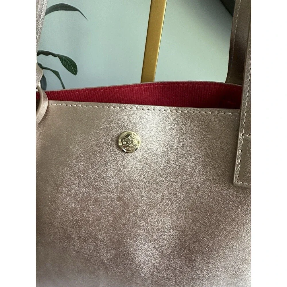 Shiseido Ginza Tokyo Metallic Rose Gold Tote Bag with Tassel NWOT